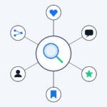 Ilustração: sinais sociais conectados à busca